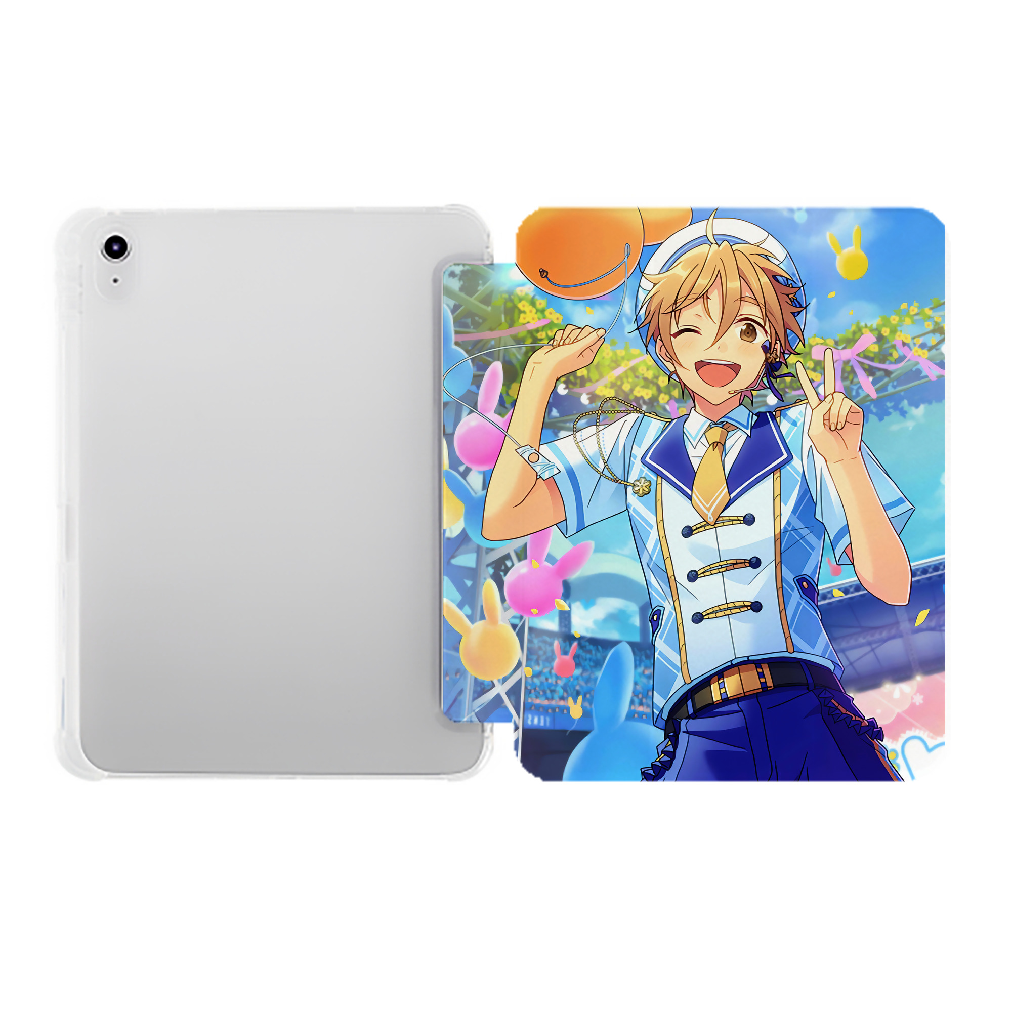 （画像用） あんさんぶるスターズ! Ensemble Stars IPad ケース ペン収納付き 三つ折りスタンド PUレザー×シリコン 対応機種9.5/10.5/10.9インチ